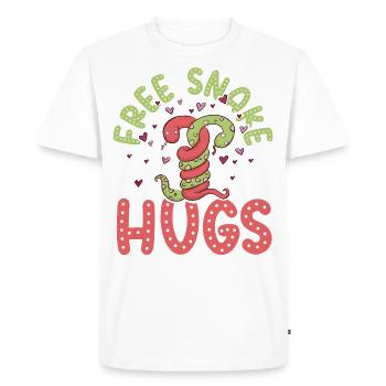 Snake Serpent Free Snake Hugs - Men's Premium Organic T-Shirt - white - Front - Nico (187cm)