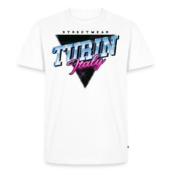 Turin Torino Italy City Skyline Vintage Retro - Men's Premium Organic T-Shirt - white - Front - Nico (187cm)