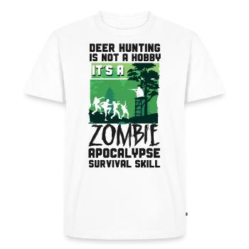Chasseur de cerfs Buck Zombie - T-shirt Premium bio Homme - blanc - Devant - Nico (187cm)