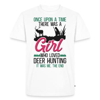 Buck Deer Chasse Hunter Girl - T-shirt Premium bio Homme - blanc - Devant - Nico (187cm)