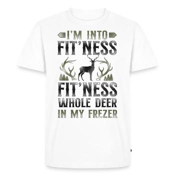 Buck Deer Hunting Hunter Vintage - Men's Premium Organic T-Shirt - white - Front - Nico (187cm)