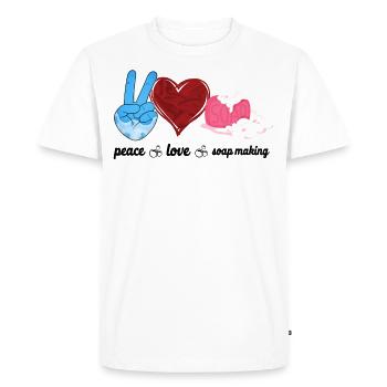 Soap Making Crafting Peace Love - Men's Premium Organic T-Shirt - white - Front - Nico (187cm)