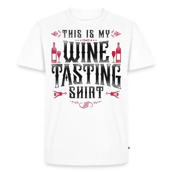 Dégustation de vin de sommelier - T-shirt Premium bio Homme - blanc - Devant - Nico (187cm)