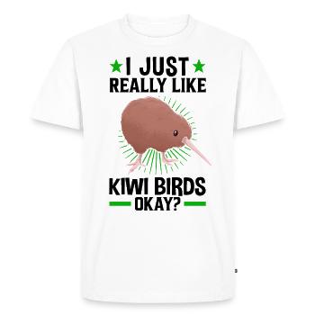 J’aime juste le bouquet de bécassine d’oiseau kiwi - T-shirt Premium bio Homme - blanc - Devant - Nico (187cm)