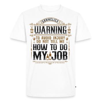 Sommelier Wine Drinking Tasting - Men's Premium Organic T-Shirt - white - Front - Nico (187cm)