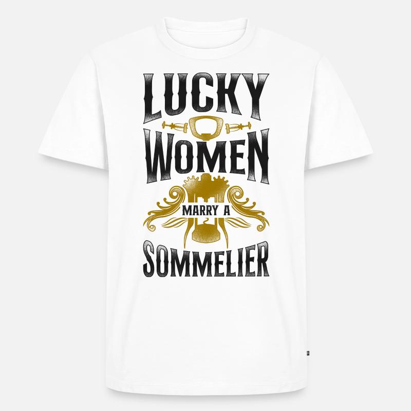 Sommelier Wine Drinking Tasting - Männer Premium Bio T-Shirt - Weiß
