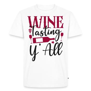 Dégustation de vin de sommelier - T-shirt Premium bio Homme - blanc - Devant - Nico (187cm)