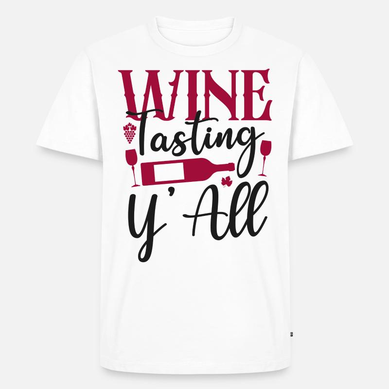 Sommelier Wine Drinking Tasting - Männer Premium Bio T-Shirt - Weiß