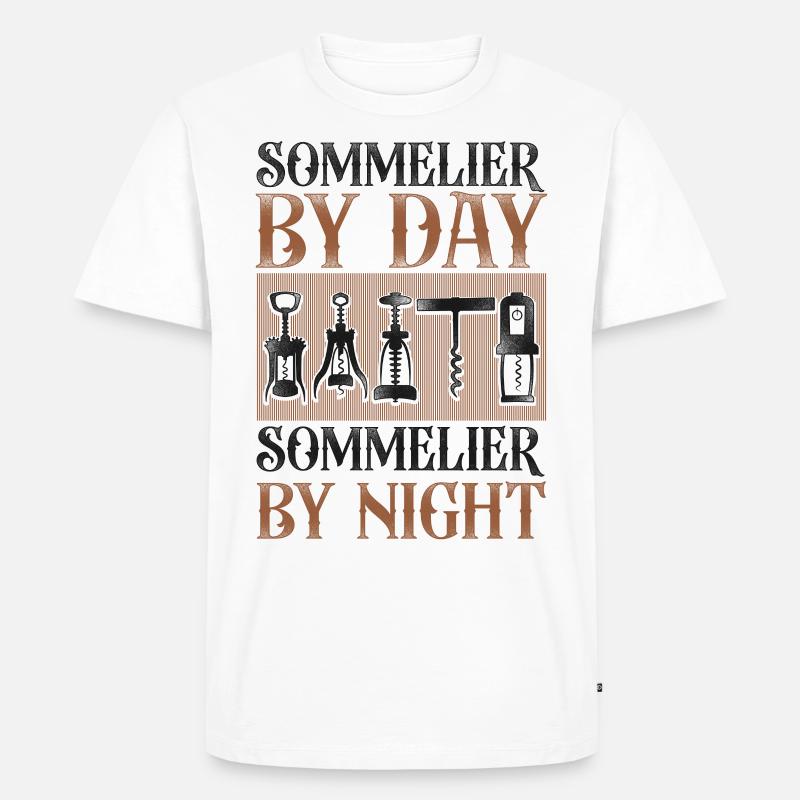 Sommelier Wine Drinking Tasting - Männer Premium Bio T-Shirt - Weiß
