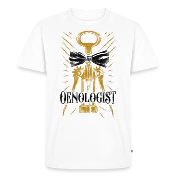 Dégustation de vin de sommelier - T-shirt Premium bio Homme - blanc - Devant - Nico (187cm)