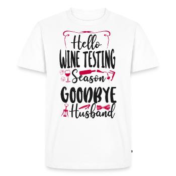 Dégustation de vin de sommelier - T-shirt Premium bio Homme - blanc - Devant - Nico (187cm)