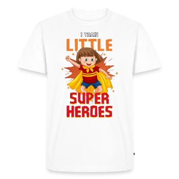 Une enseignante de maternelle élève des petits super-héros - T-shirt Premium bio Homme - blanc - Devant - Nico (187cm)