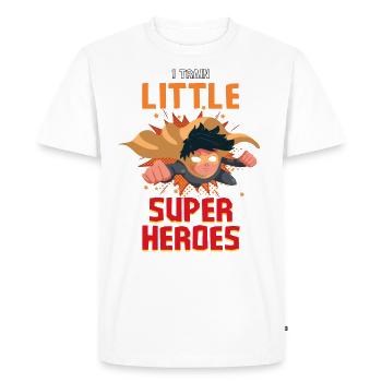 Une enseignante de maternelle élève des petits super-héros - T-shirt Premium bio Homme - blanc - Devant - Nico (187cm)