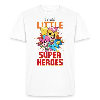 Une enseignante de maternelle élève des petits super-héros - T-shirt Premium bio Homme - blanc - Devant - Nico (187cm)