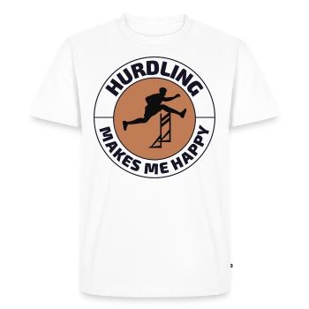 Haies Haies Hurdler Running Runner Athlètes - T-shirt Premium bio Homme - blanc - Devant - Nico (187cm)