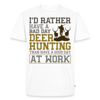 Chasseur de cerfs buck J’aurais - T-shirt Premium bio Homme - blanc - Devant - Nico (187cm)