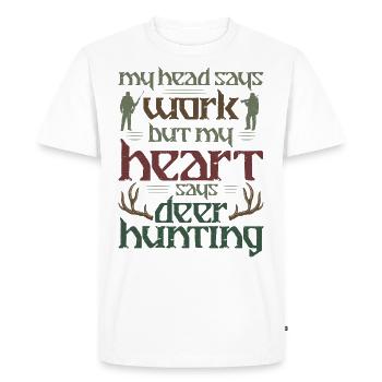 Chasseur de cerfs Buck Ma tête - T-shirt Premium bio Homme - blanc - Devant - Nico (187cm)