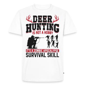 Chasseur de cerfs Buck Zombie - T-shirt Premium bio Homme - blanc - Devant - Nico (187cm)