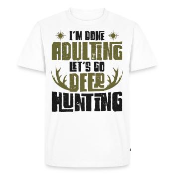 Chasseur de cerfs Buck J’ai terminé - T-shirt Premium bio Homme - blanc - Devant - Nico (187cm)