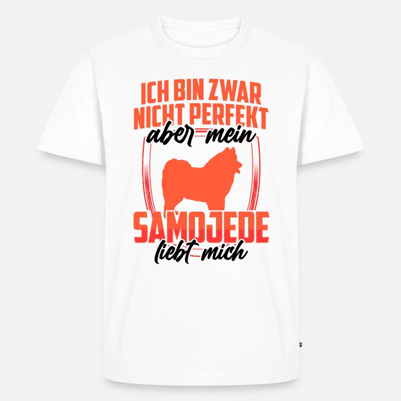 Samojede liebt mich Samojedenspitz Samojede - Männer Premium Bio T-Shirt - Weiß