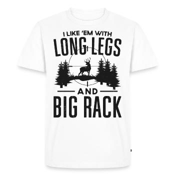 Chasseur de cerfs buck que j’aime - T-shirt Premium bio Homme - blanc - Devant - Nico (187cm)