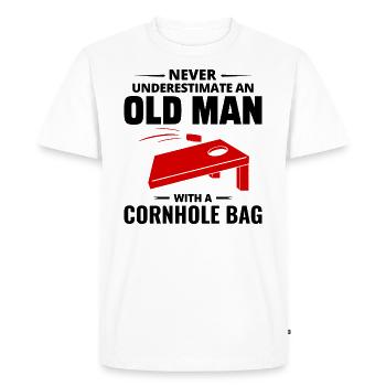 Cornhole Grandpa Bean Bag Toss Game Fathers day - Men's Premium Organic T-Shirt - white - Front - Nico (187cm)