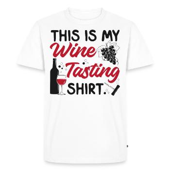 Dégustation de vin de sommelier - T-shirt Premium bio Homme - blanc - Devant - Nico (187cm)