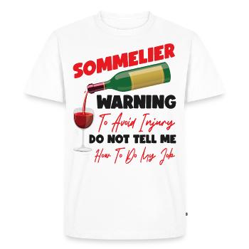 Sommelier Wine Drinking Tasting - Men's Premium Organic T-Shirt - white - Front - Nico (187cm)