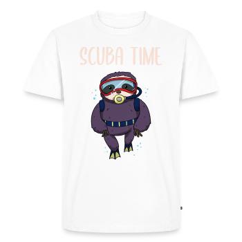 Scuba Diving Sloth Lazy Animal Diving I Gift - Men's Premium Organic T-Shirt - white - Front - Nico (187cm)