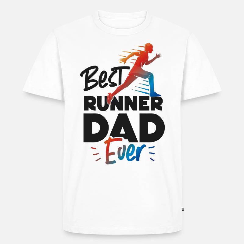 Running Runner Half Marathon Dad - Männer Premium Bio T-Shirt - Weiß