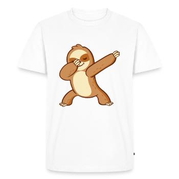 Dabbing Sloth Sloth Kawaii Dancing - T-shirt Premium bio Homme - blanc - Devant - Nico (187cm)