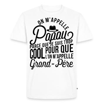 Papou Fete Des Grand Pères Papy - T-shirt Premium bio Homme - blanc - Devant - Nico (187cm)