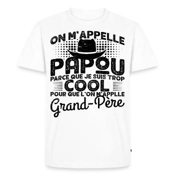 Papou Fete Des Grand Pères Papy - T-shirt Premium bio Homme - blanc - Devant - Nico (187cm)
