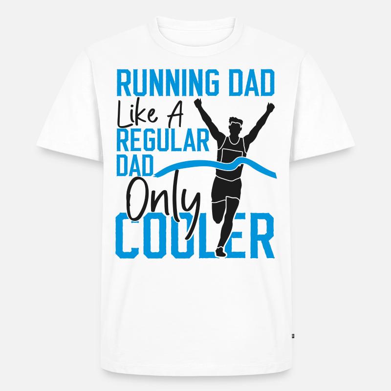 Running Runner Half Marathon Dad - Männer Premium Bio T-Shirt - Weiß