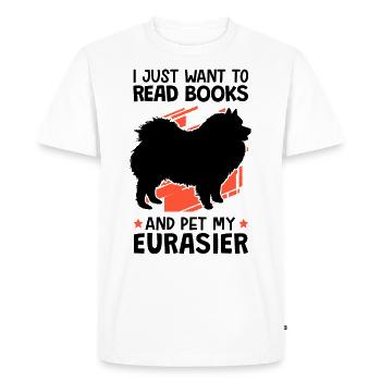 Lire des livres et caresser les Eurasiens Eurasiens - T-shirt Premium bio Homme - blanc - Devant - Nico (187cm)