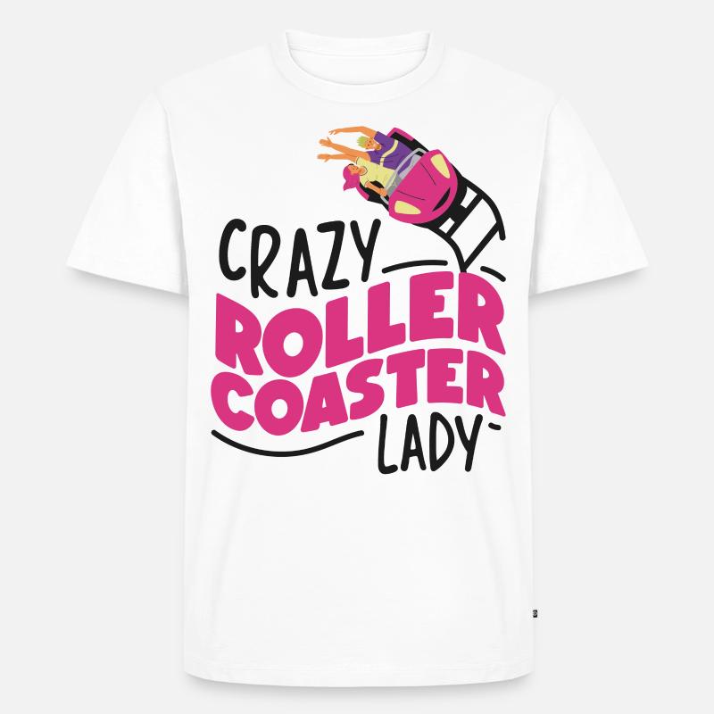 Roller Coaster Girl Crazy Roller - Männer Premium Bio T-Shirt - Weiß