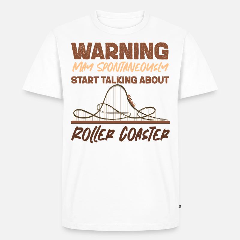 Roller Coaster Warning May - Männer Premium Bio T-Shirt - Weiß