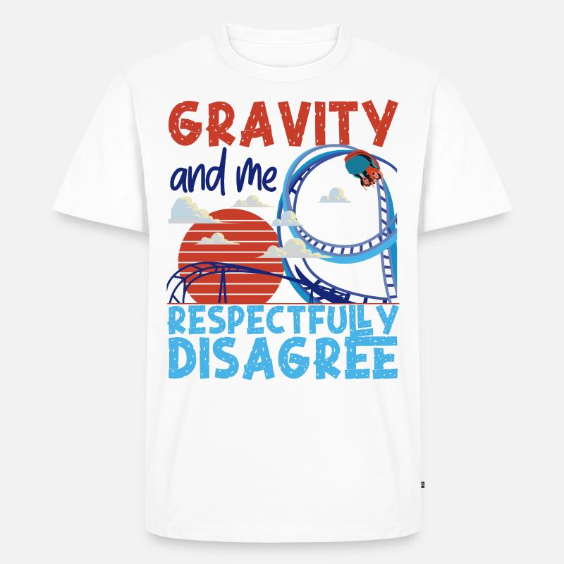 Roller Coaster Gravity And Me - Männer Premium Bio T-Shirt - Weiß