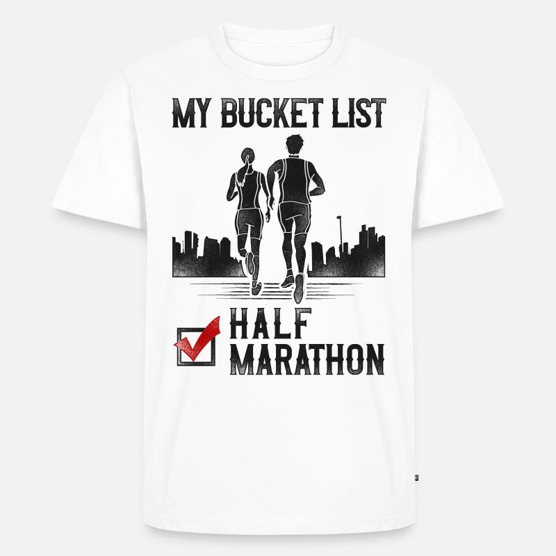 Running Runner Half Marathon - Männer Premium Bio T-Shirt - Weiß