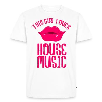 House Music EDM Fille - T-shirt Premium bio Homme - blanc - Devant - Nico (187cm)