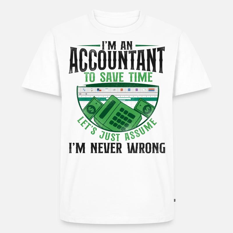 Comptable Comptable Comptable Comptabilité - T-shirt Premium bio Homme - blanc