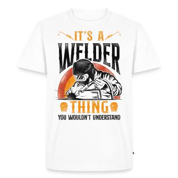Welder Welding Vintage Retro It's - Men's Premium Organic T-Shirt - white - Front - Nico (187cm)