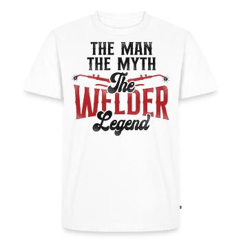 Welder Welding Dad Father Vintage - Men's Premium Organic T-Shirt - white - Front - Nico (187cm)