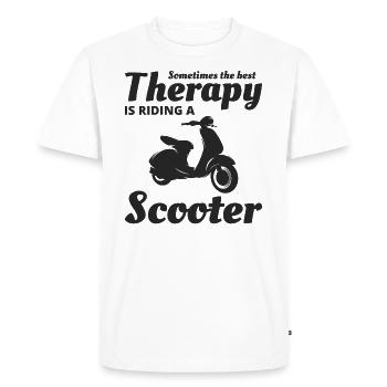 Scooter Rider Scootering Motorcycle Racer Ride - Men's Premium Organic T-Shirt - white - Front - Nico (187cm)