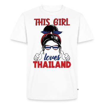 Thaïlande Fille - T-shirt Premium bio Homme - blanc - Devant - Nico (187cm)