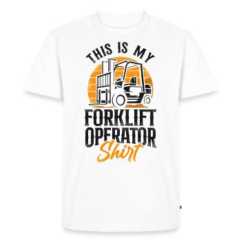 Certified Forklift Truck Operator - Men's Premium Organic T-Shirt - white - Front - Nico (187cm)