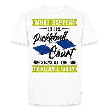 Pickleball Ce qui se passe au - T-shirt Premium bio Homme - blanc - Devant - Nico (187cm)