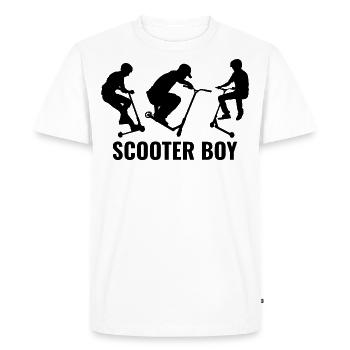 Stunt Scooter Boy Freestyle Scootering Riding - Men's Premium Organic T-Shirt - white - Front - Nico (187cm)