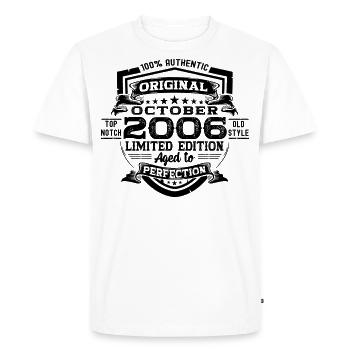 Original October 2006 16th Birthday Gift Cool - Men's Premium Organic T-Shirt - white - Front - Nico (187cm)