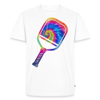 Pickleball Paddle Tie Dye Retro - Men's Premium Organic T-Shirt - white - Front - Nico (187cm)